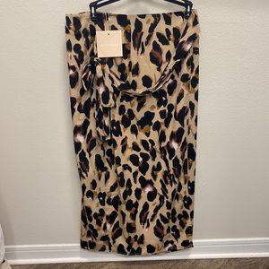 Kittenish Leopard Print Wrap Skirt